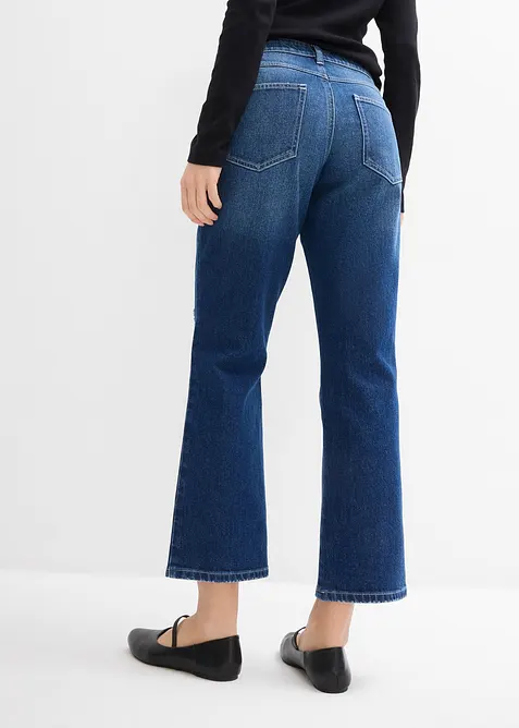 Jeans straight cropped con cinta comoda, vita media, bonprix