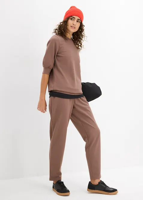 Felpa larga effetto neoprene, bonprix