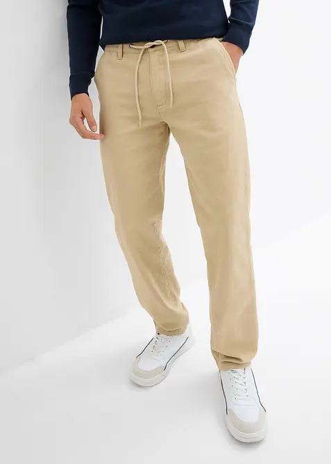 Pantaloni chino in puro cotone straight, relaxed fit, bonprix