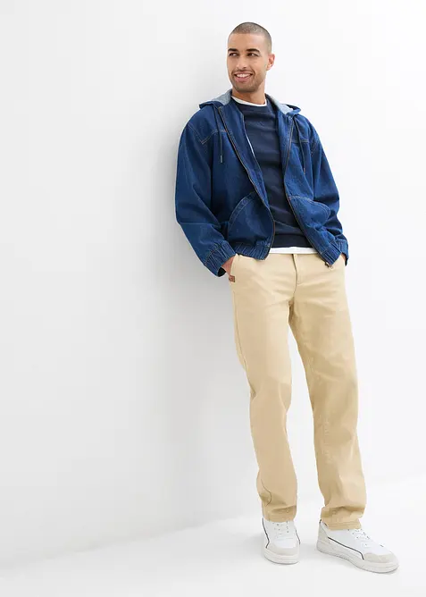 Pantaloni chino in puro cotone straight, relaxed fit, bonprix