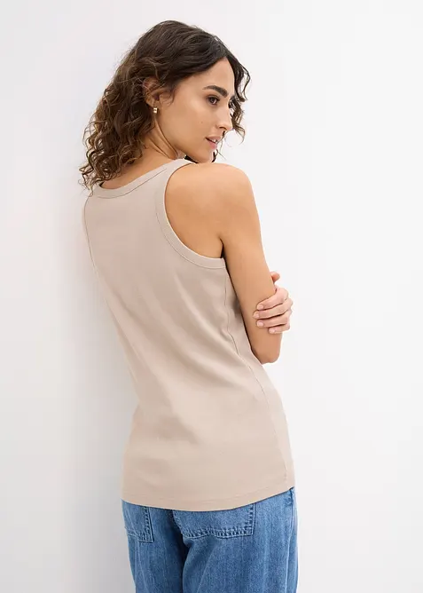 Top a costine in puro cotone biologico (pacco da 2), bonprix