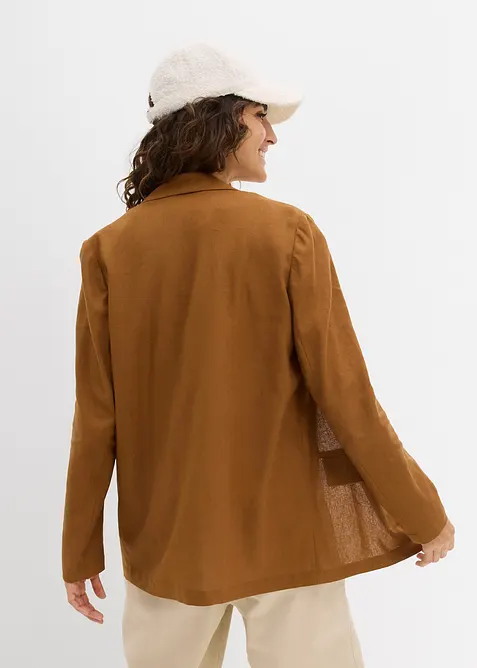 Blazer ampio in misto lino e viscosa, bonprix