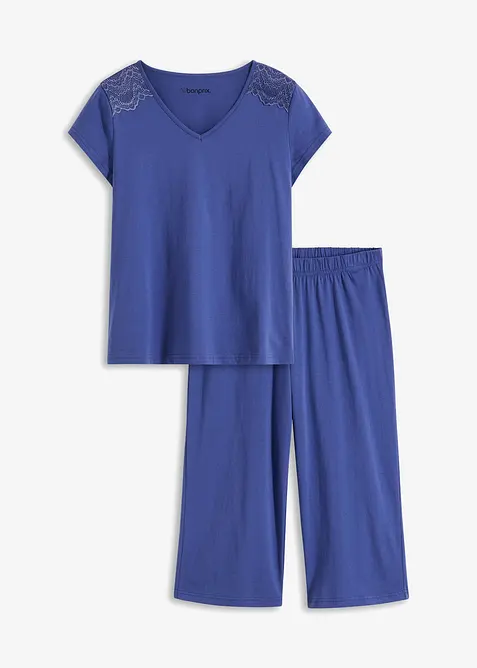Pigiama con pantaloni culotte corti e larghi, bonprix