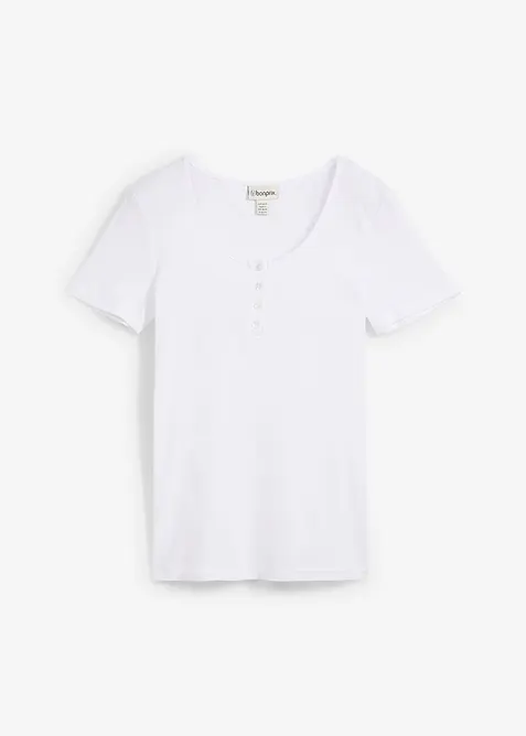 Maglia serafino in puro cotone biologico, bonprix