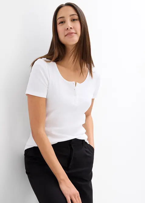 Maglia serafino in puro cotone biologico, bonprix