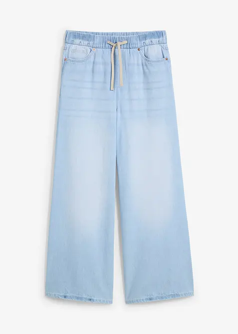 Jeans wide leg con cinta comoda, vita media, bonprix