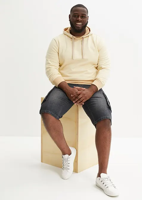 Bermuda cargo lunghi in jeans, relaxed fit, bonprix