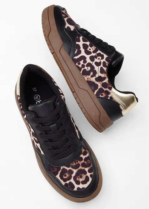 Sneaker con dettagli animalier, bonprix