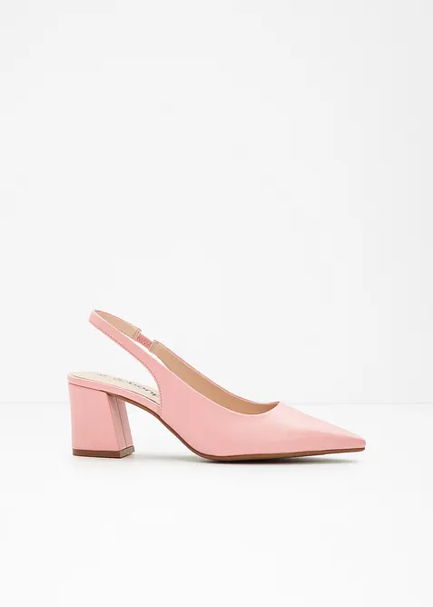 D&eacute;collet&eacute; slingback con tacco a blocco, bonprix