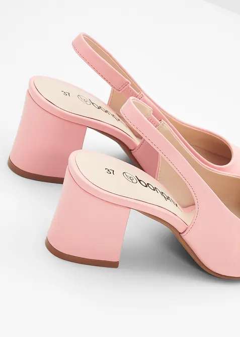 D&eacute;collet&eacute; slingback con tacco a blocco, bonprix