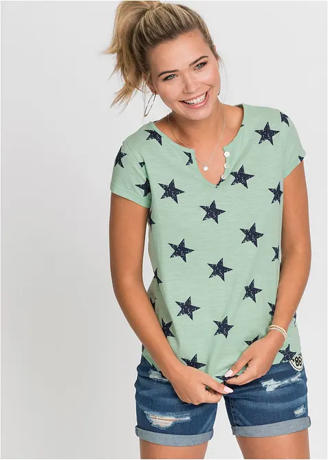 Maglia con stelle in puro cotone, bonprix
