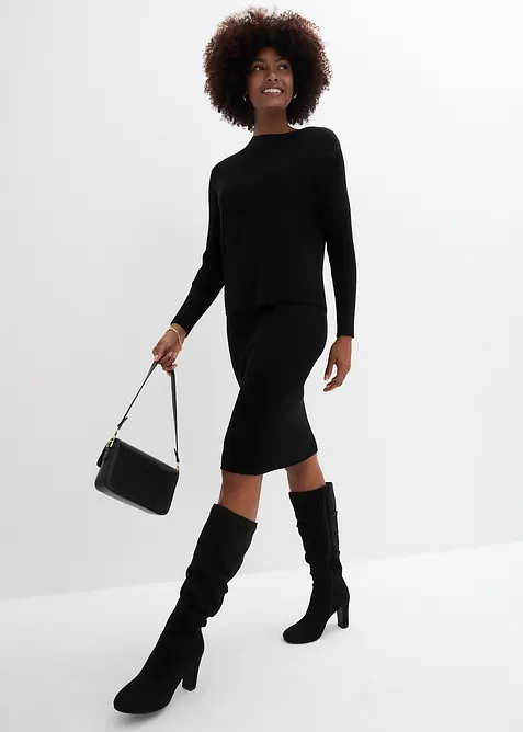 Abito in maglia e sottogiacca (set 2 pezzi), bonprix