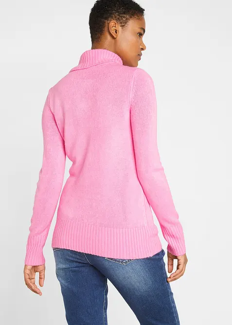Maglione basic a collo alto in filato fine, bonprix
