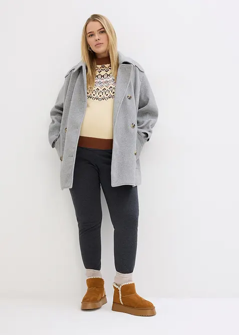 Leggings pr&eacute;maman foderati con pellicciotto sintetico, slim fit, bonprix