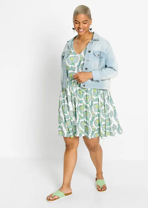 Abito in maglina di misto viscosa e elastan fluente, bonprix