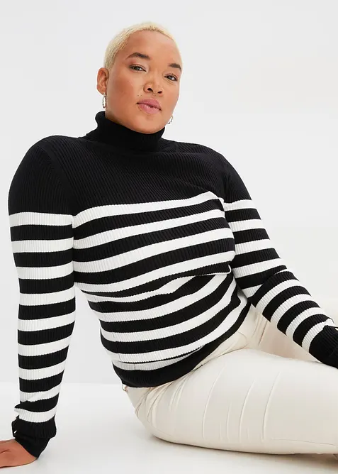 Maglione a collo alto in misto viscosa, bonprix