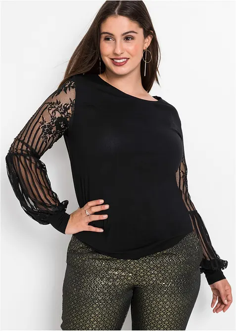 Maglia con maniche lunghe in misto viscosa, bonprix