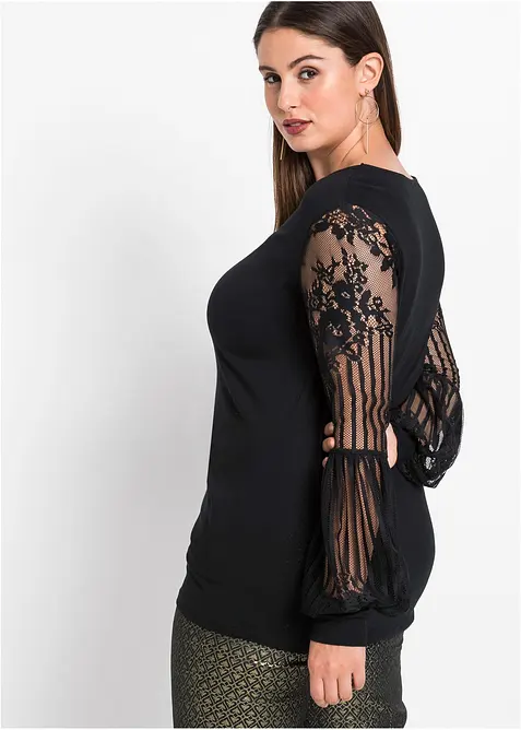 Maglia con maniche lunghe in misto viscosa, bonprix