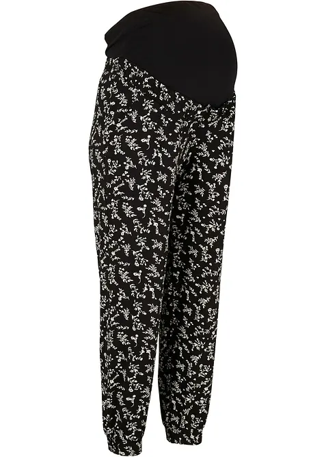 Pantaloni prémaman in misto viscosa con bella fantasia, loose fit, bonprix