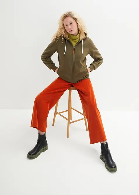 Maglia elasticizzata a collo alto e a maniche lunghe, bonprix