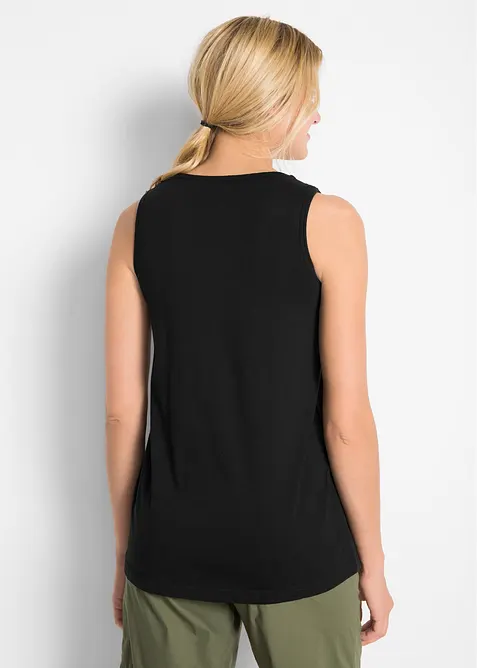 Top lungo in cotone con pizzo, bonprix