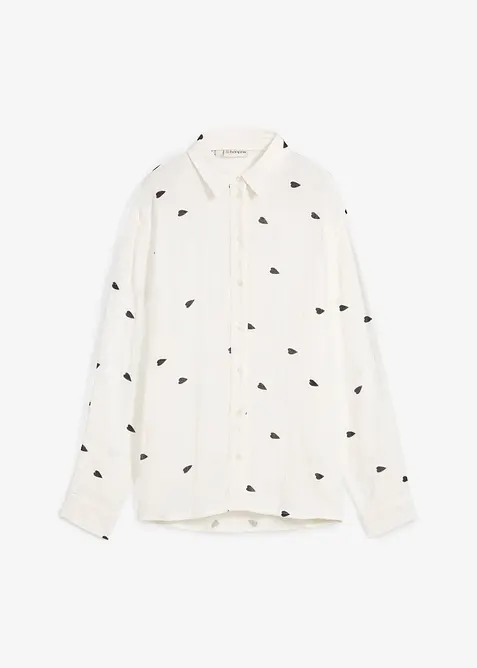 Camicetta in mussola con cuori, bonprix