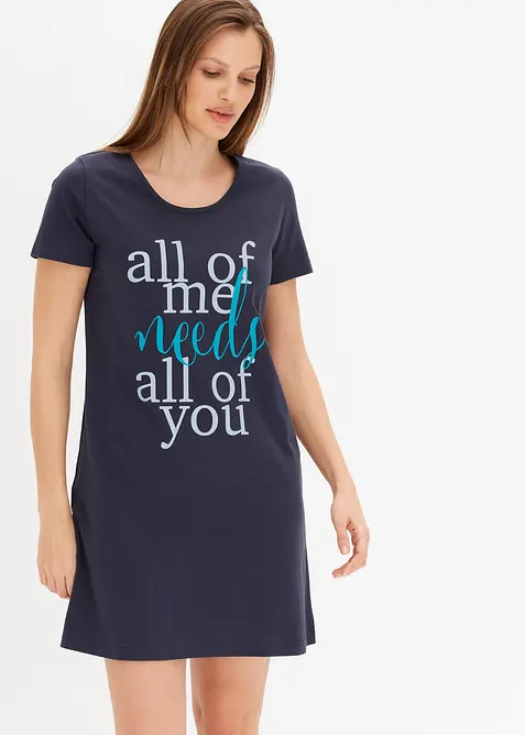 Camicia da notte corta in puro cotone (pacco da 2), bonprix