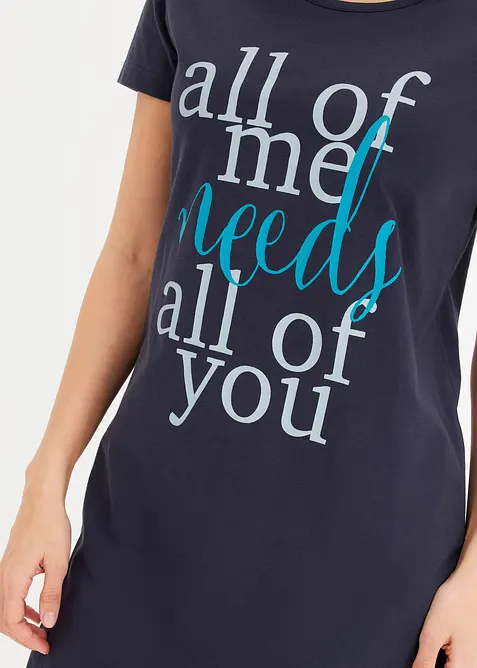 Camicia da notte corta in puro cotone (pacco da 2), bonprix