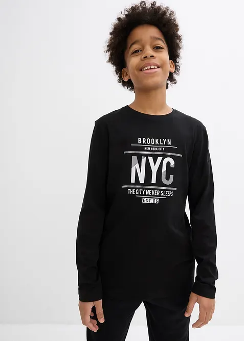 Maglia a maniche lunghe in puro cotone biologico, bonprix