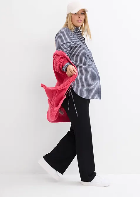 Pantaloni pr&eacute;maman in punto di Roma con gambe leggermente svasate, bonprix