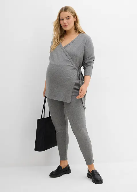 Maglia incrociata e leggings pr&eacute;maman (set 2 pezzi), bonprix