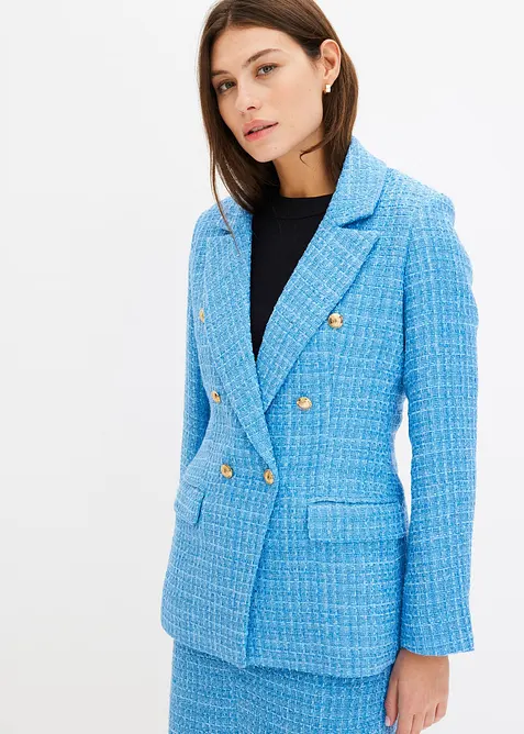 Blazer doppiopetto in bouclé, bonprix