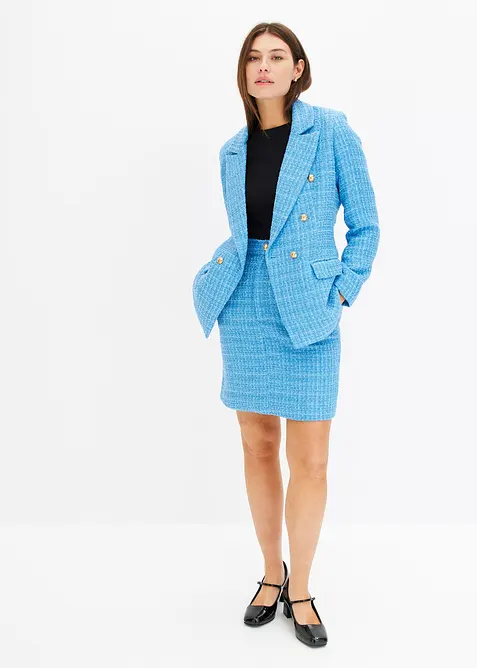 Blazer doppiopetto in bouclé, bonprix