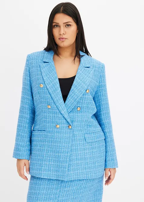 Blazer doppiopetto in bouclé, bonprix
