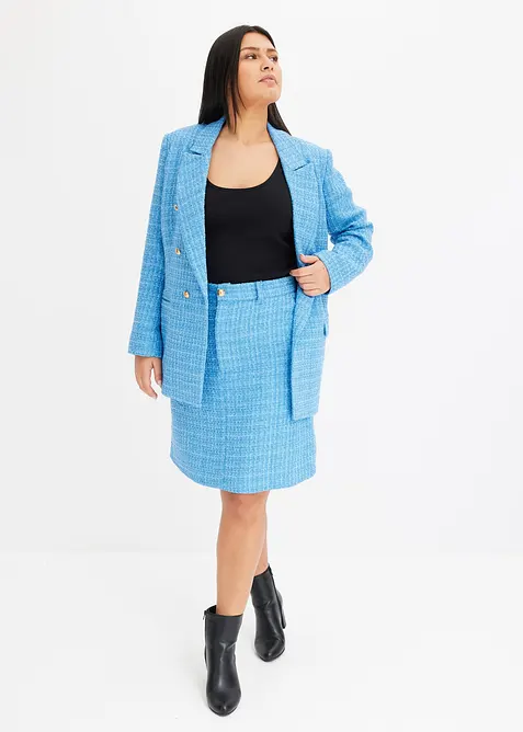 Blazer doppiopetto in bouclé, bonprix