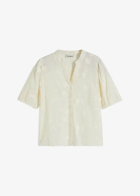 Blusa a maniche corte in puro cotone, bonprix