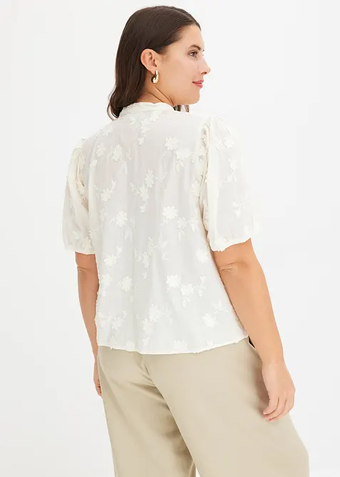 Blusa a maniche corte in puro cotone, bonprix