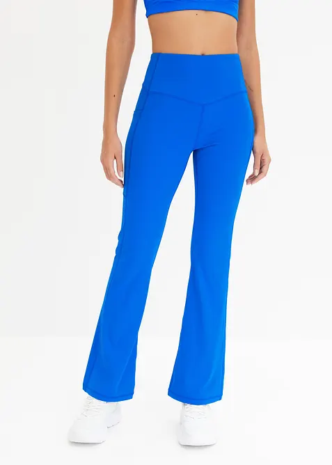Leggings sportivi comodi con tasca per il cellulare, svasati, bonprix