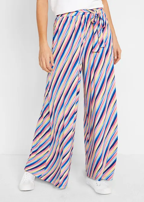 Pantaloni a palazzo in jersey di misto viscosa morbido, bonprix