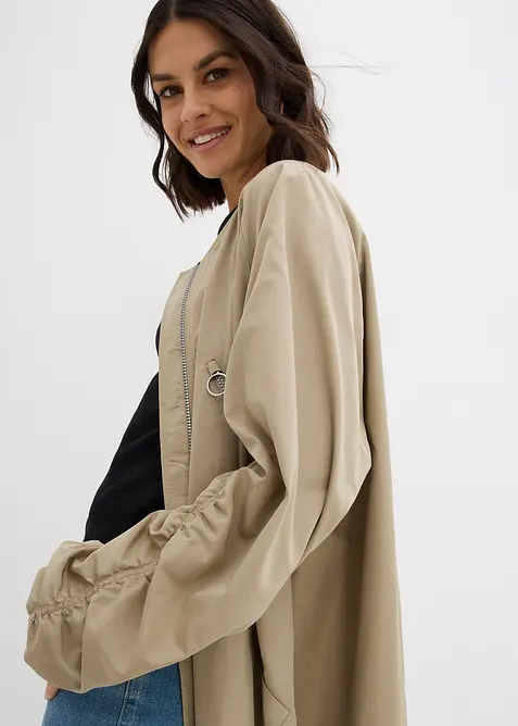 Cappotto blouson con colletto in maglia, bonprix