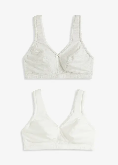 Reggiseno minimizer senza ferretto con cotone biologico (pacco da 2), bonprix