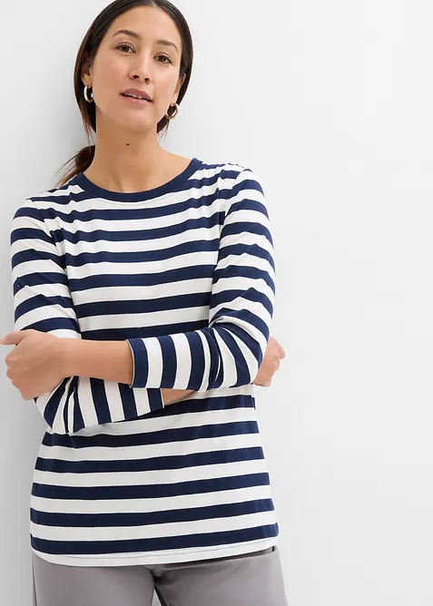 Maglia a righe in puro cotone biologico, bonprix