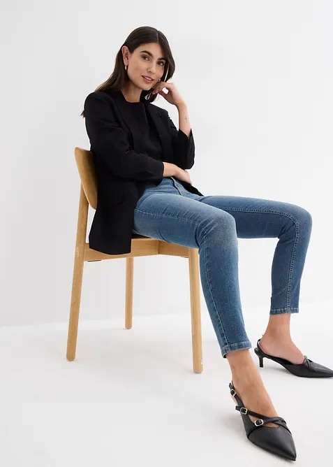 Jeans skinny elasticizzati, vita media, bonprix