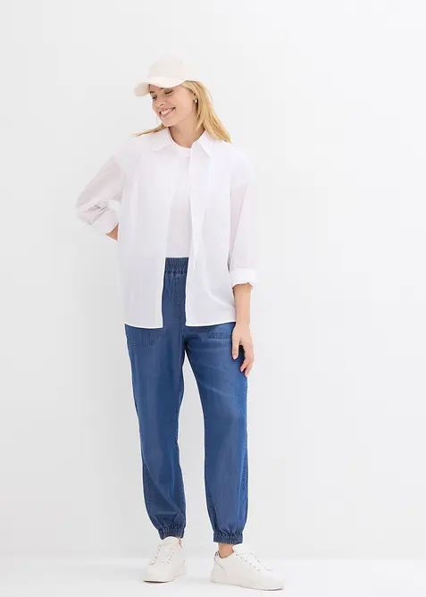 Pantaloni con elastico in vita in Lyocell fluente, bonprix
