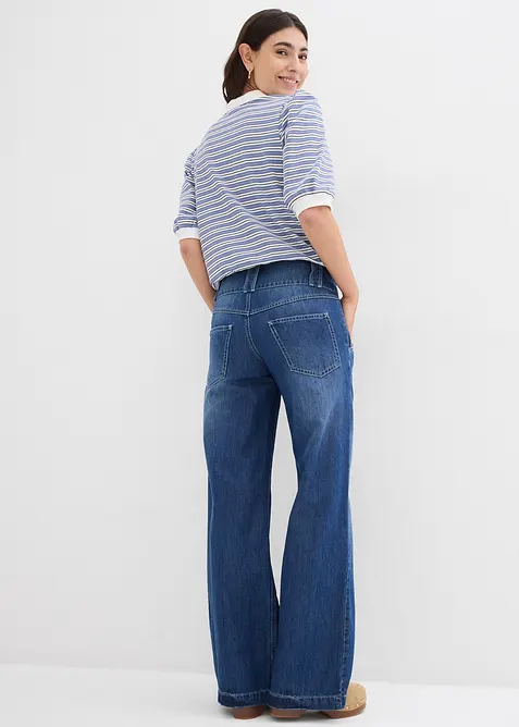 Jeans wide leg super soft, vita alta, bonprix