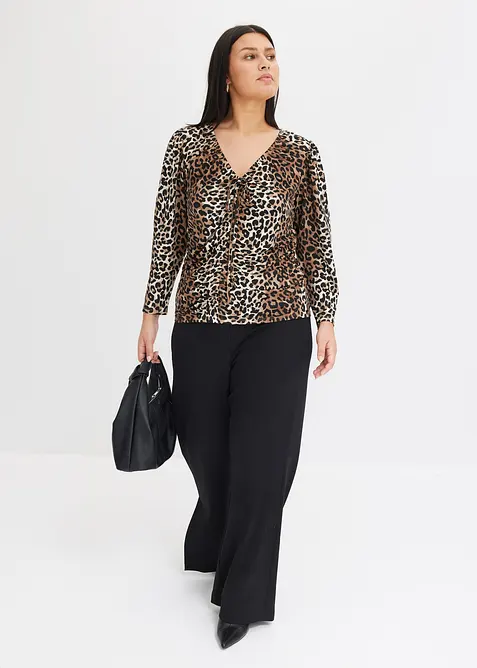 Maglia a maniche lunghe con arricciatura, bonprix