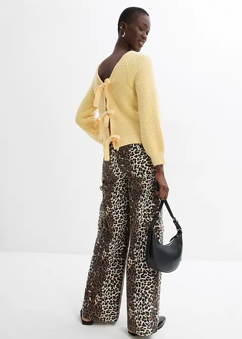 Cardigan double face con laccetti, bonprix