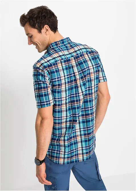 Camicia a maniche corte in seersucker di puro cotone, bonprix