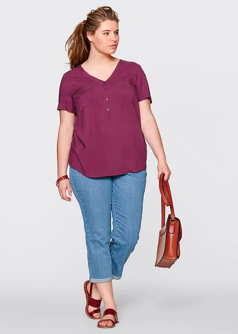 Camicetta in viscosa a maniche corte, bonprix