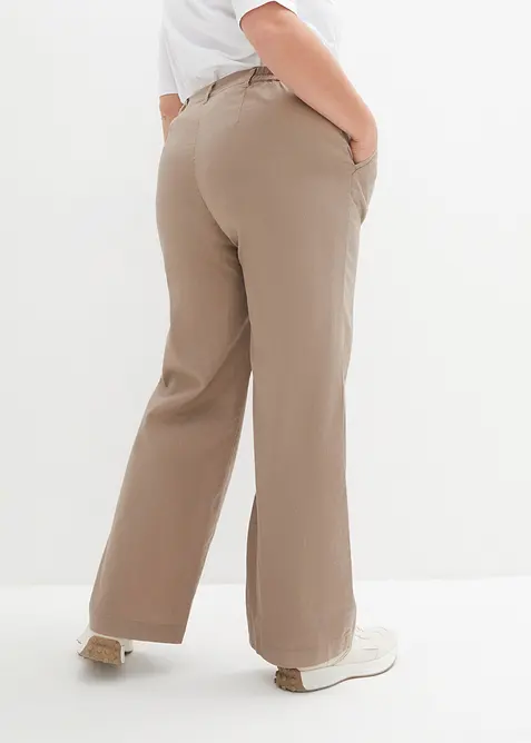 Pantaloni in tessuto misto lino e cotone, bonprix